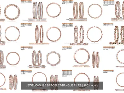 JEWELCAD 195 BRACELET-BANGLE FILES 3D Model Pack