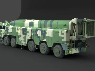 Chinese Army Dongfeng 16 missile  3D model