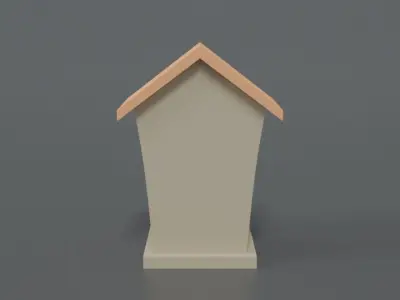 Low Poly Cartoon Bird House Low-poly 3D model