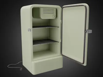 Vintage old refrigerator or fridge 3D model