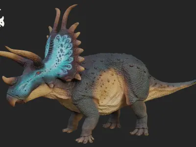 Triceratops Low-poly 3D model 3