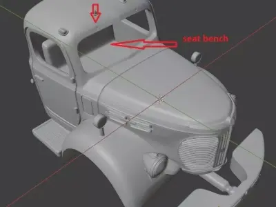 1940 Reo Gold Comet truck cab 3D print model