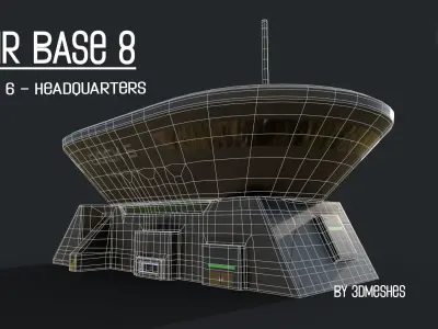 AIR BASE 8 - Dock 6 Headquarters - PBR lowploly Low-poly 3D model