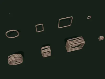 Modular Wood Construction Low-poly 3D model