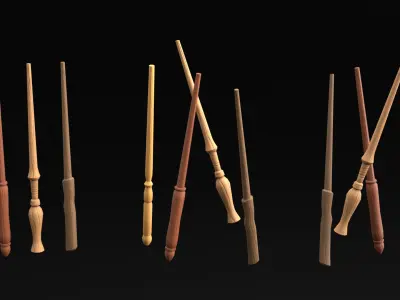 Wizard Student stuff for magical classroom Low-poly 3D model