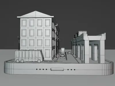 Mobile City 01 Low-poly 3D model