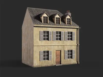 Normandy townhouse Low-poly 3D model