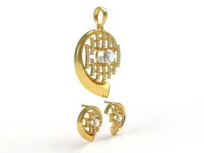Diamond Pendant Set 08 3D print model