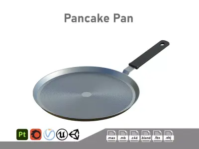 Pancake Pan Low-poly 3D model