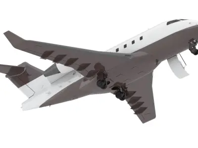 Bombardier Challenger 600 with Full Interior and Cockpit 3D model