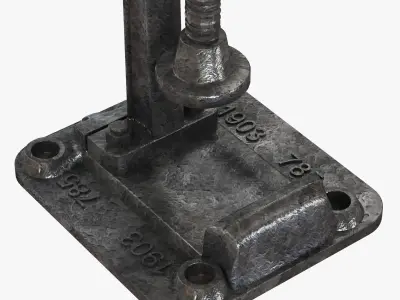 Reclaimed Wood Rustic Clamp Side Table Stool 3D model