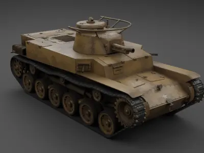 Ka-Ho Flamethrower Tank Low-poly 3D model