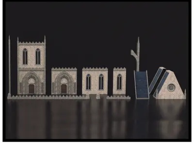 Hatron Catedral  Low-poly 3D model