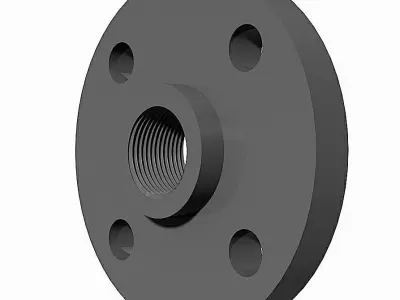 PVC Fixed Flanges - BSP Female Connection Free 3D model