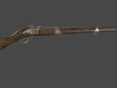 lowpoly gameready musket rifle Low-poly 3D model