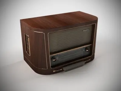 Antique Radio Low-poly 3D model purchase