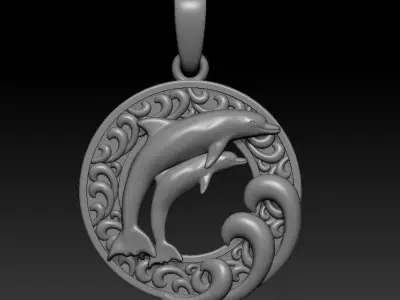 Pendant Dolphin 3D print model