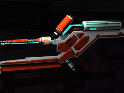 Project-X futuristic weapon Low-poly 3D model