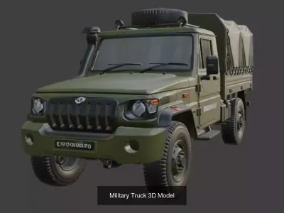 12 Military Truck Vehicle 3D Model 3D Model Pack