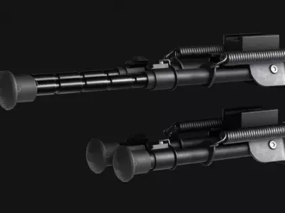 Harris S-BRM Picatinny Rail Bipod Attachment - Game Asset Low-poly 3D model