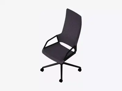 Chair - Conference - Worksmart - 4 Star Castors - High Back Low-poly 3D model
