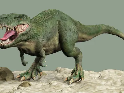 Game Ready Low Poly Dinosaur T-rex Low-poly 3D model