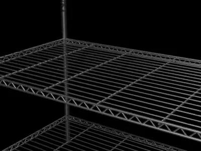 Commercial Wire Shelving Unit 3D model