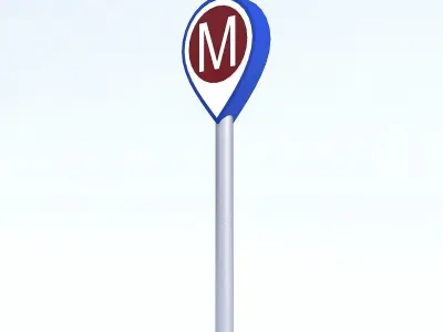 Subway Sign Low-poly 3D model