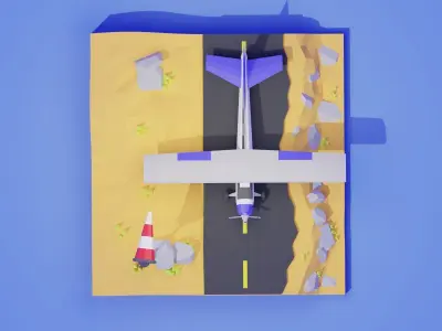 Low poly aircraft model Blender made Free low-poly 3D model