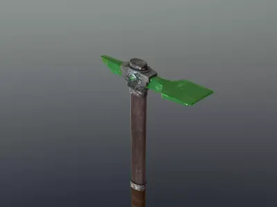 Hoe - Emerald Low-poly 3D model
