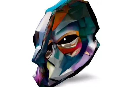 LowPoly Geometric SciFi Mask Low-poly 3D model