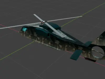 military helicopter low poly Low-poly 3D model