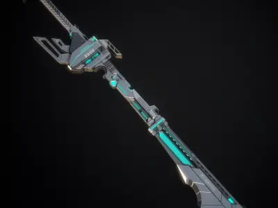 Sci-fi sword Cyber hook Low-poly 3D model