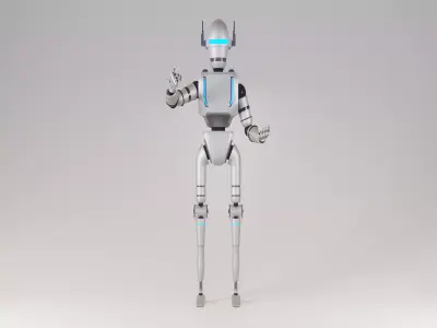 Rigged Robot Character from Space Low-poly 3D model