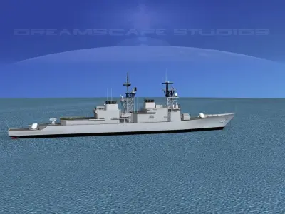 Spruance Class DD967 USS Elliot 3D model
