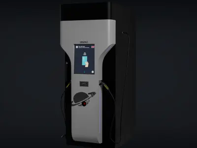 EV Charging Station Game Ready Low-poly 3D model