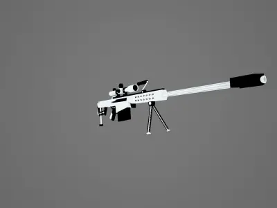 Sniper Barett M82A1  Low-poly 3D model