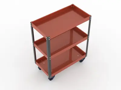 INDUSTRIAL PARTS TROLLEY Low-poly 3D model