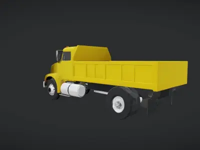 yellow dump truck 3D model