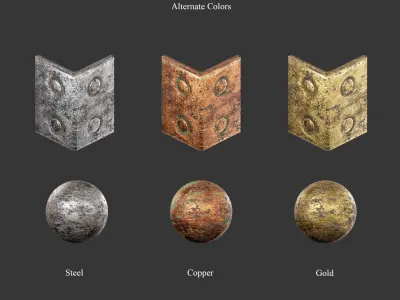 Medieval Collection Essentials Metal Brackets and Chains 3D Model Pack