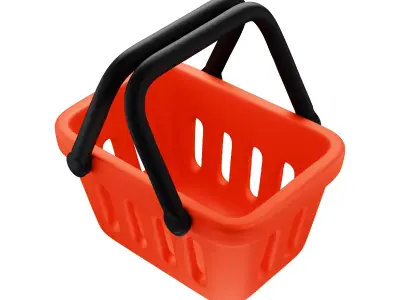 Shopping Basket 3D Icon Low-poly 3D model