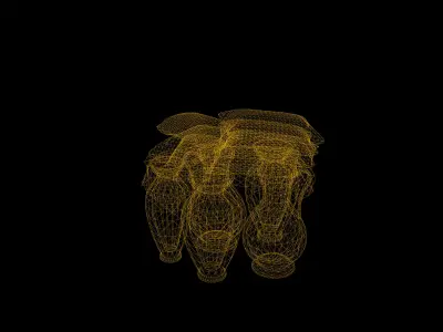 Viking Pots Low Poly Game Ready Low-poly 3D model