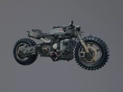cyberpunk motorcycle prop 3D model