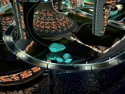  Realistic Future City 1 Day and Night Collection 