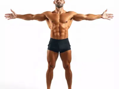 Athletic Male Character Model Pack Low-poly 3D model