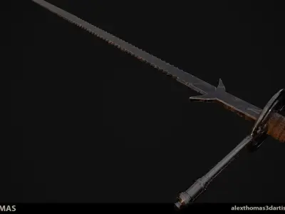 Zweihander Two handed Sword  Low-poly 3D model