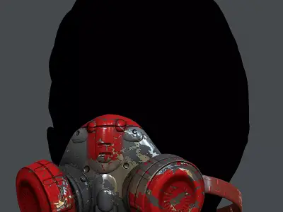 Gas mask helmet 3d model scifi Low-poly  Low-poly 3D model 70