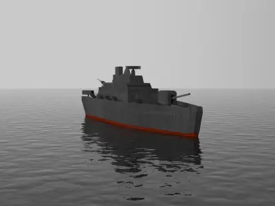 Destroyer Coastal Fleet Ship  3D model