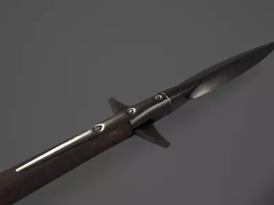 Medieval Spear Game-ready Low-poly 3D model