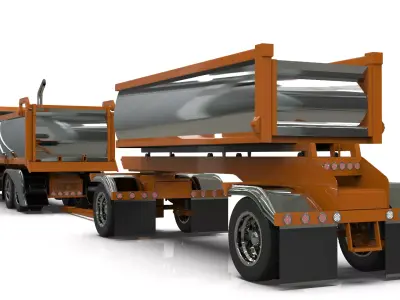 Peterbilt 389 Transfer Dump Truck 3D model